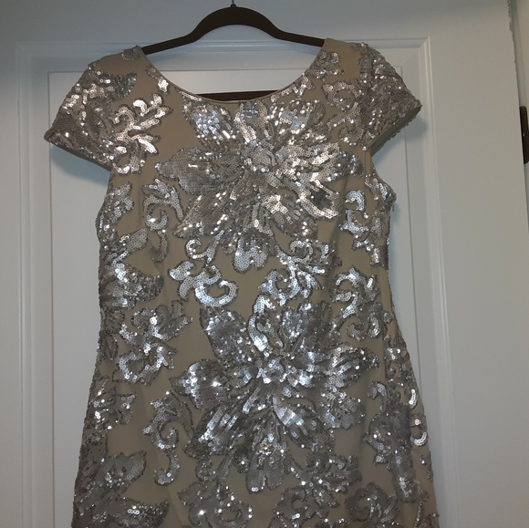 CALVIN KLEIN SEQUIN COCKTAIL DRESS SZ 14 - Picture 4 of 5